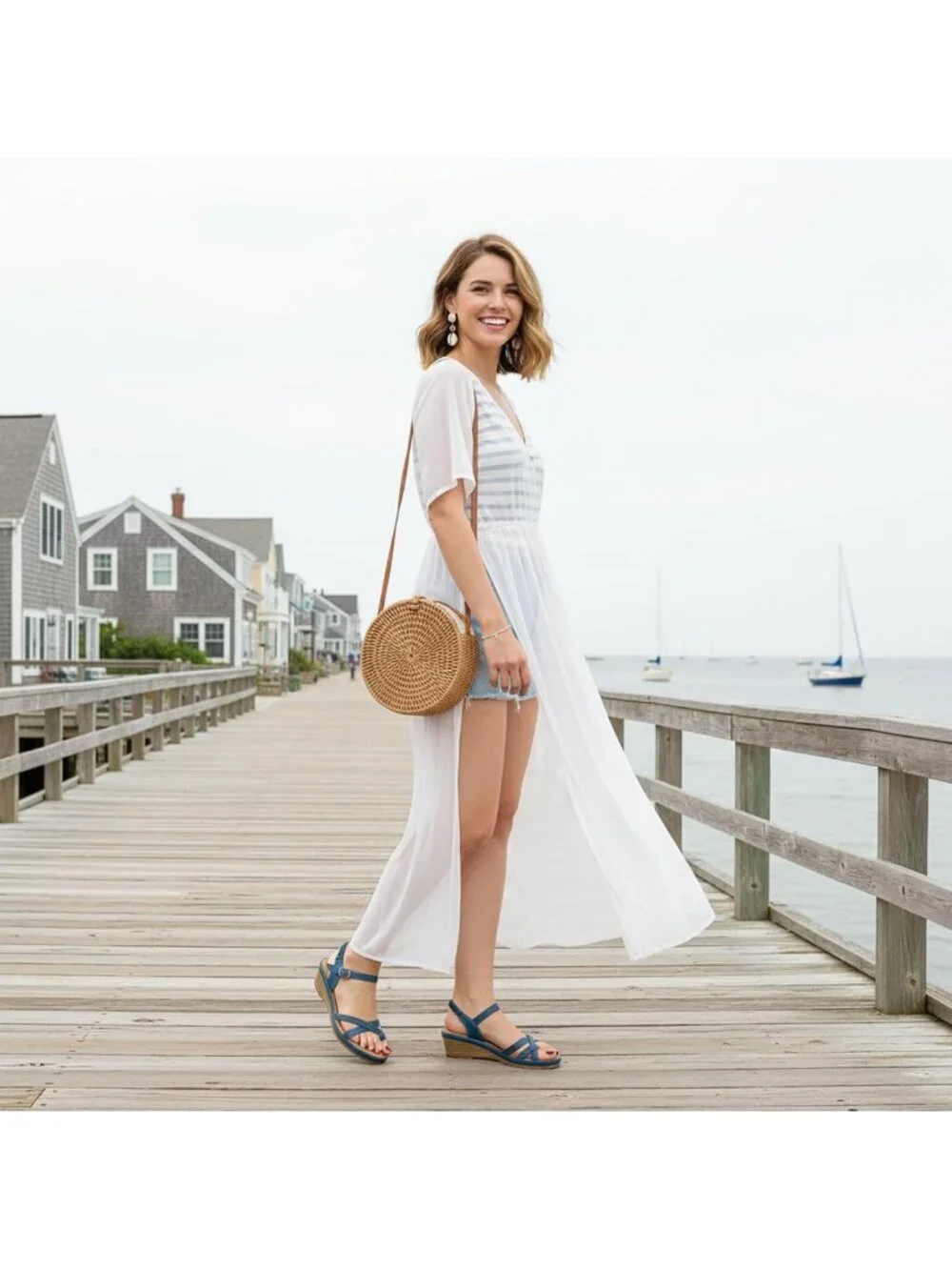 Stylish Women's Wedge Sandals - Comfortable Platform Shoes for Work & Casual